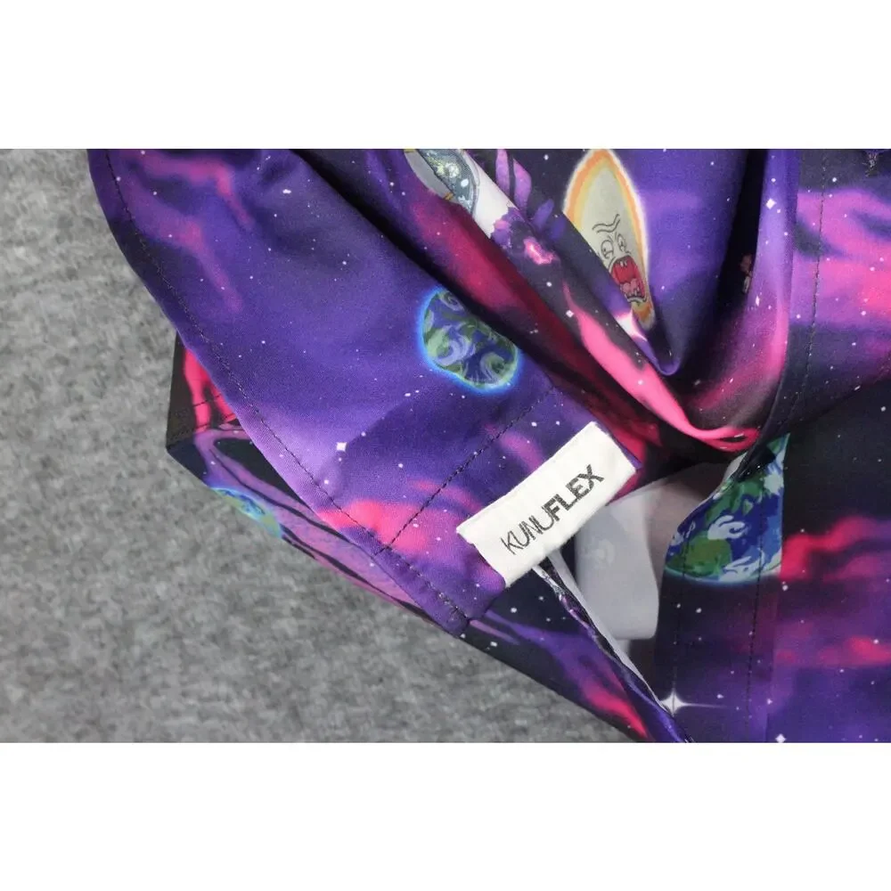RSVLTS Rick and Morty Galaxy Space Planets Small Short Sleeve Button Down Shirt - Picture 3 of 6